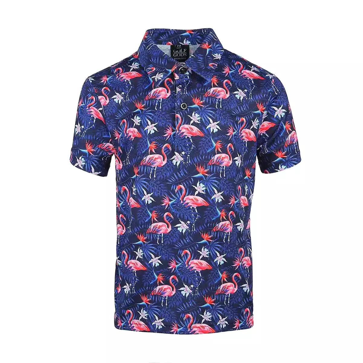 KIDS Flowers & Flamingo's Cool Tech Performance Golf Polo