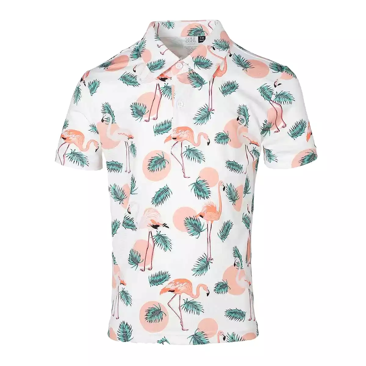 KIDS Peach Flamingo Cool Tech Performance Golf Polo