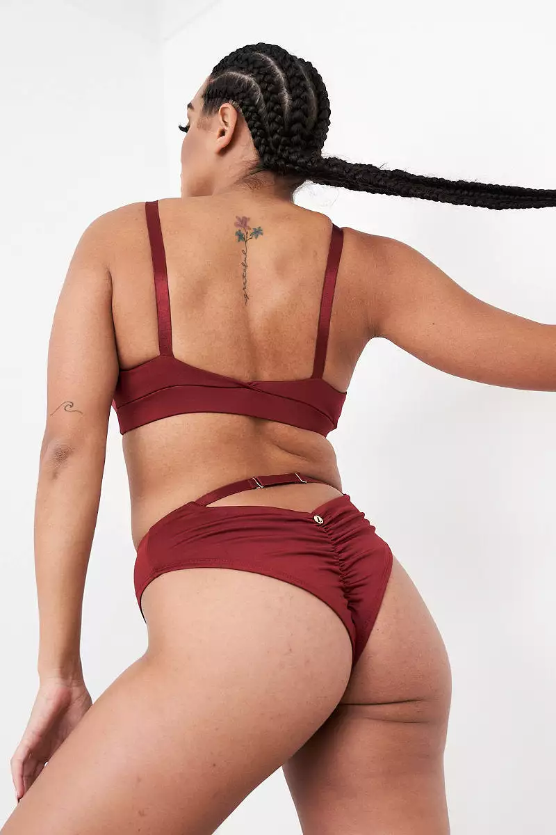 Lunalae Hannah Low Waist Bottoms - Recycled Burgundy