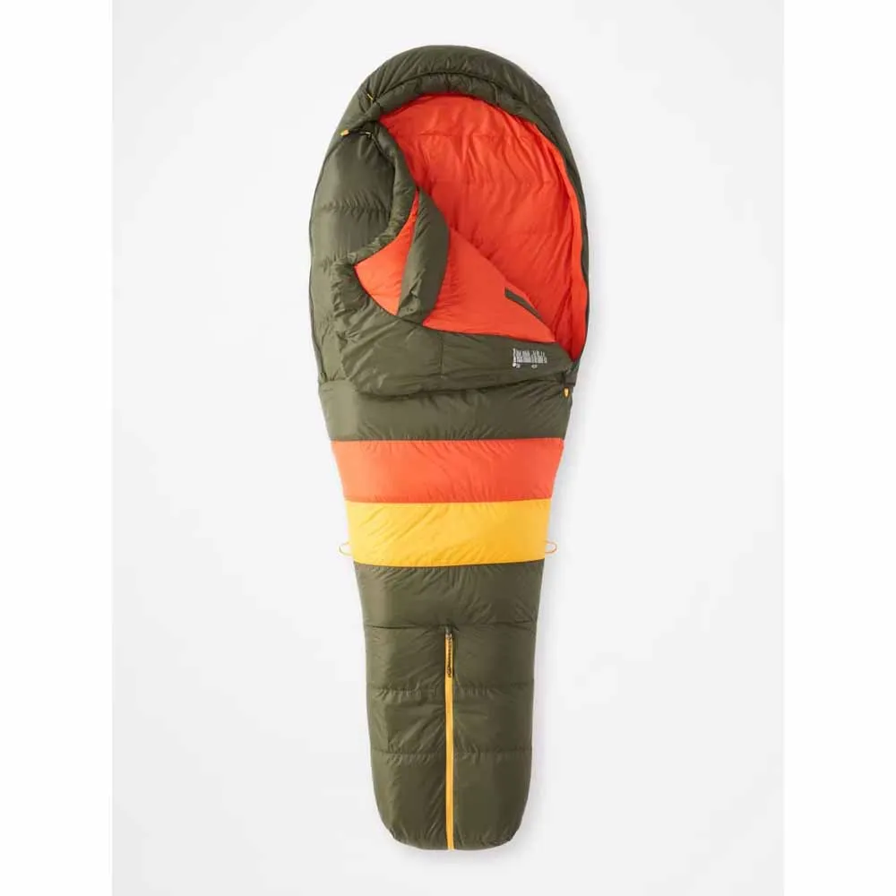 Marmot Men's Never Winter 30° Sleeping Bag - Long/Nori/Red Sun