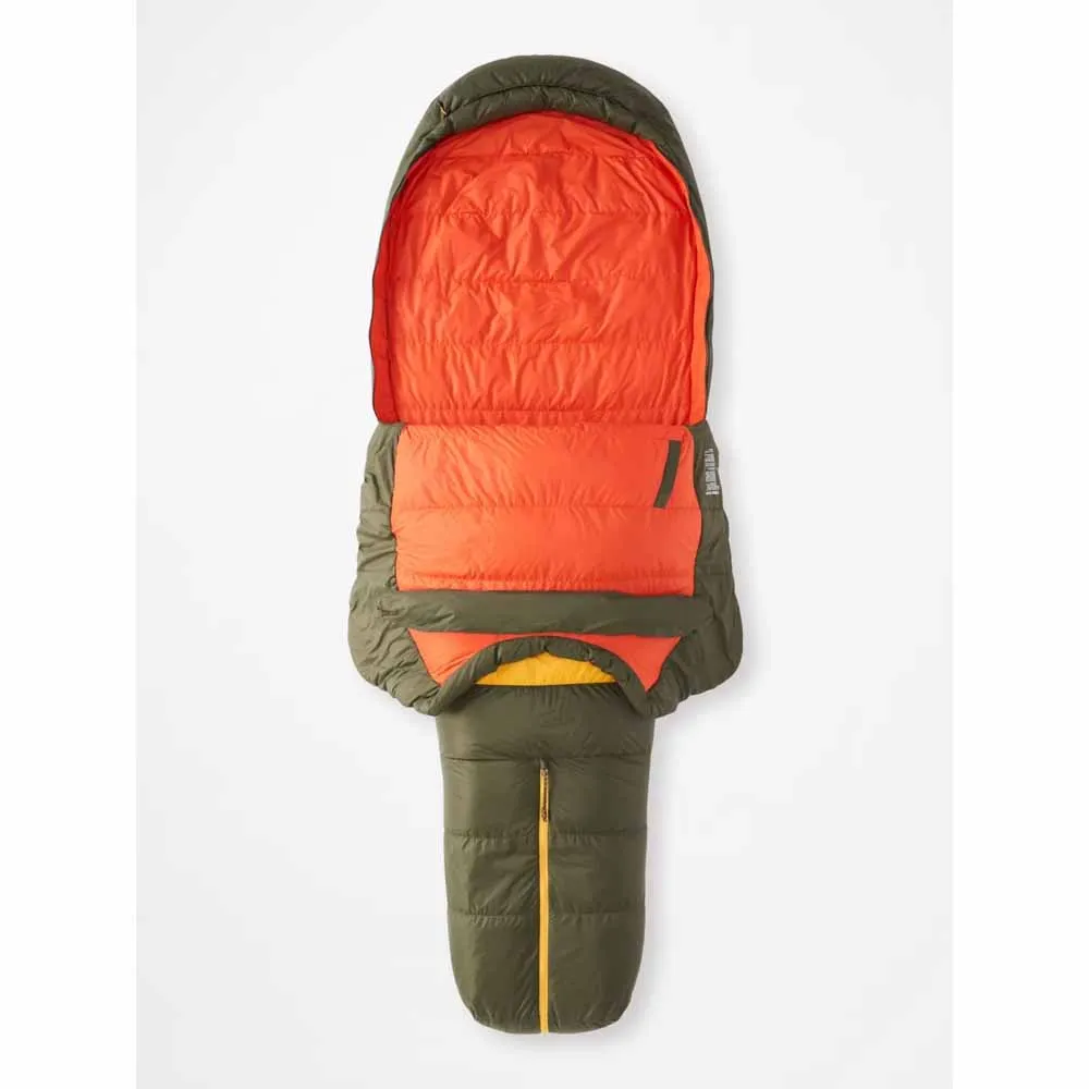 Marmot Men's Never Winter 30° Sleeping Bag - Long/Nori/Red Sun