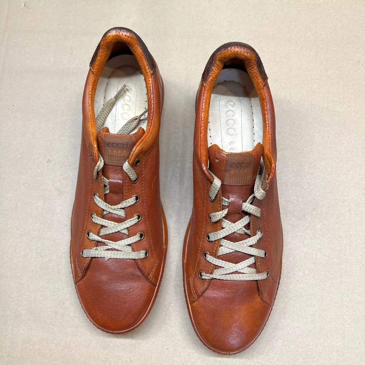 Men’s Ecco Street Premier Cleat-less Golf Shoe • Russet  Leather • Size 45