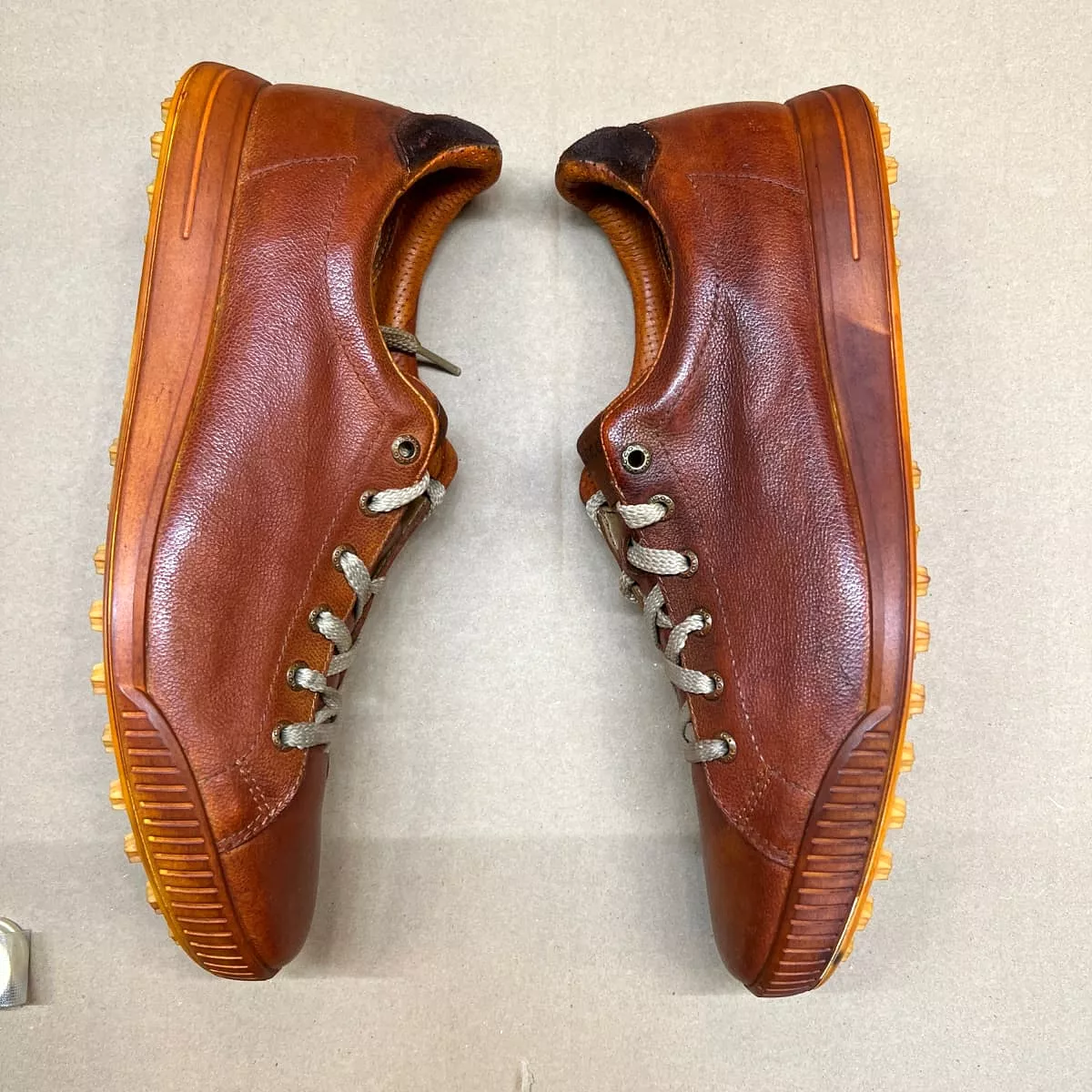 Men’s Ecco Street Premier Cleat-less Golf Shoe • Russet  Leather • Size 45