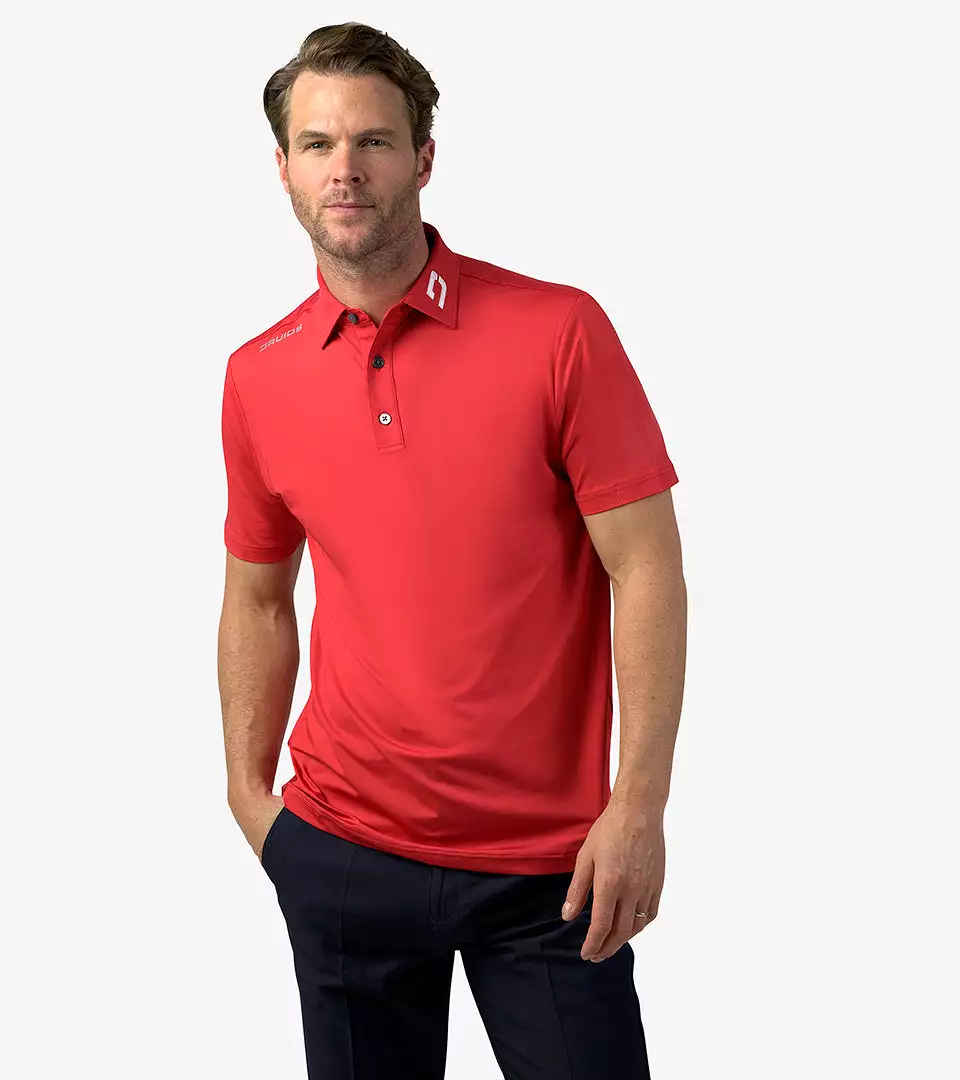 MENS PERFORMANCE GOLF POLO - RED