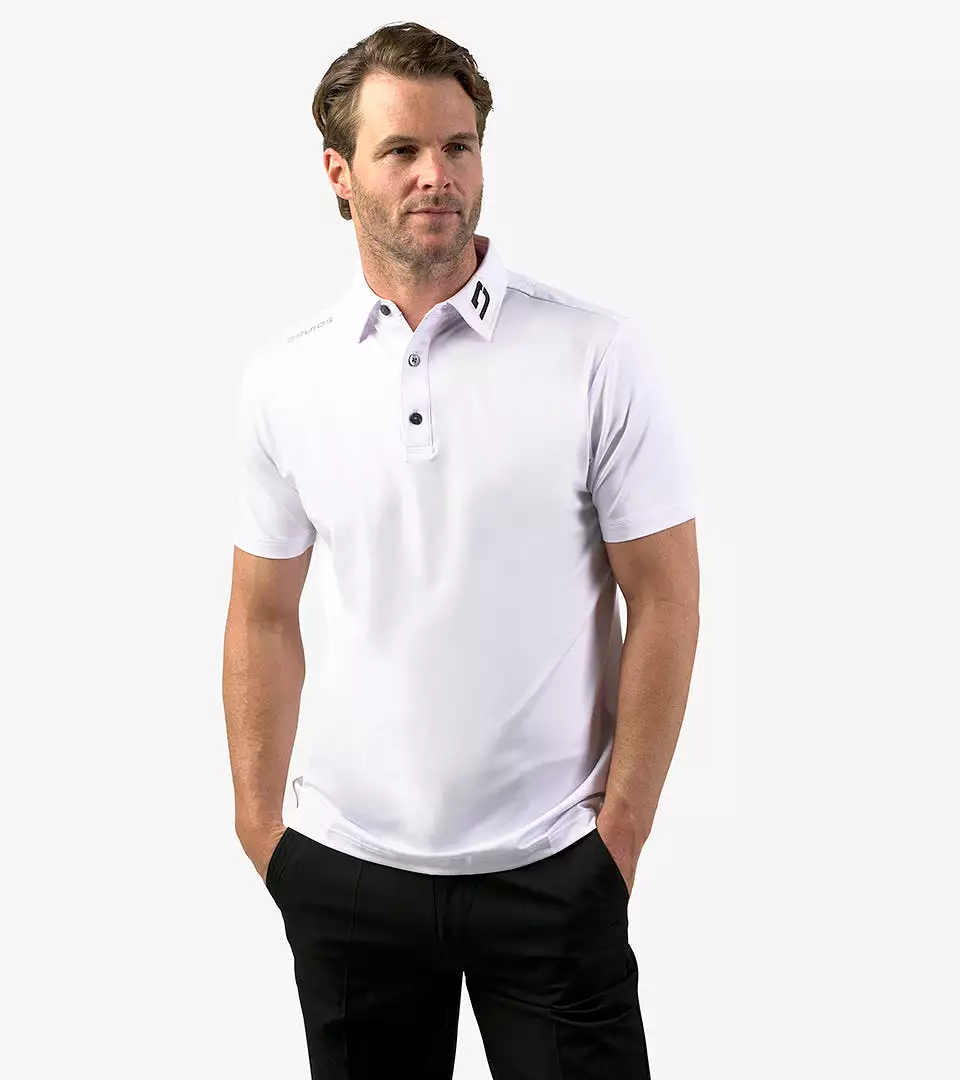 MENS PERFORMANCE GOLF POLO - WHITE