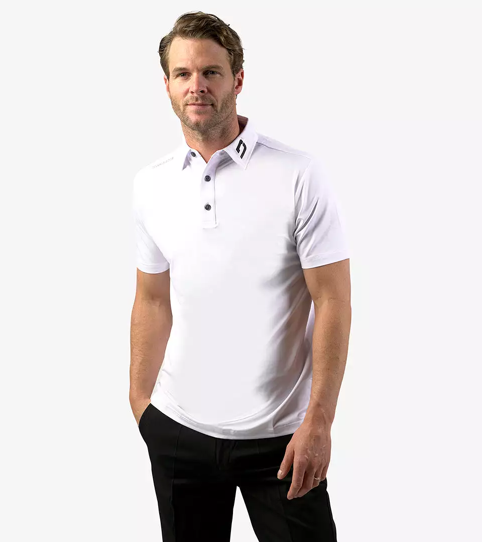 MENS PERFORMANCE GOLF POLO - WHITE