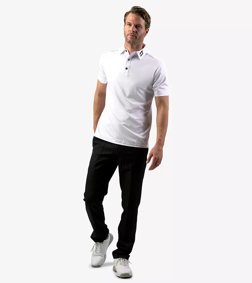 MENS PERFORMANCE GOLF POLO - WHITE