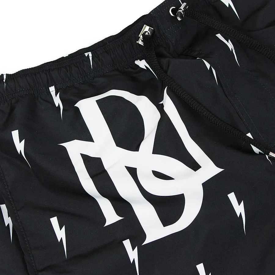 Neil Barrett - Lightning NB Swim Shorts in Black