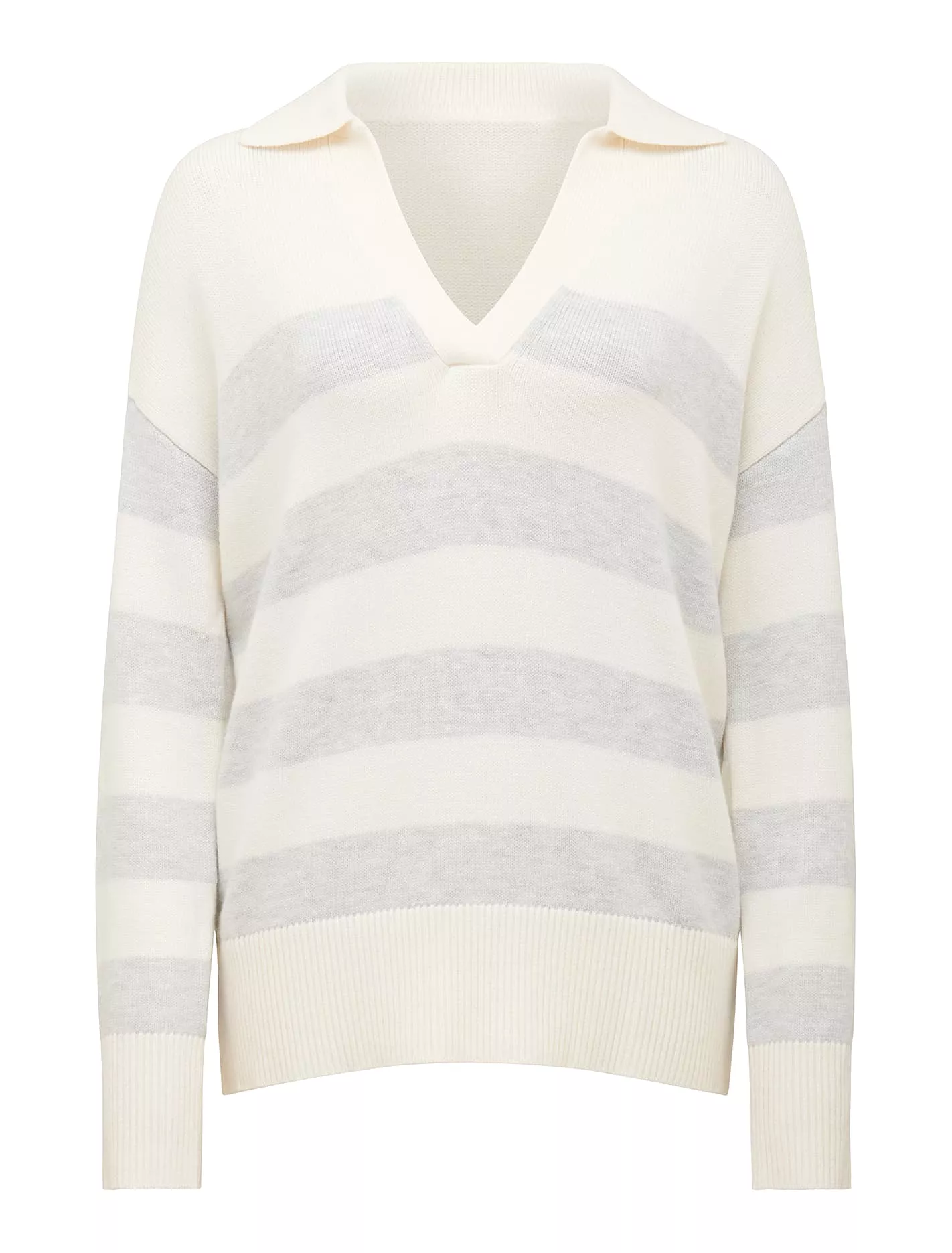 Nicole Striped Polo Collar Jumper