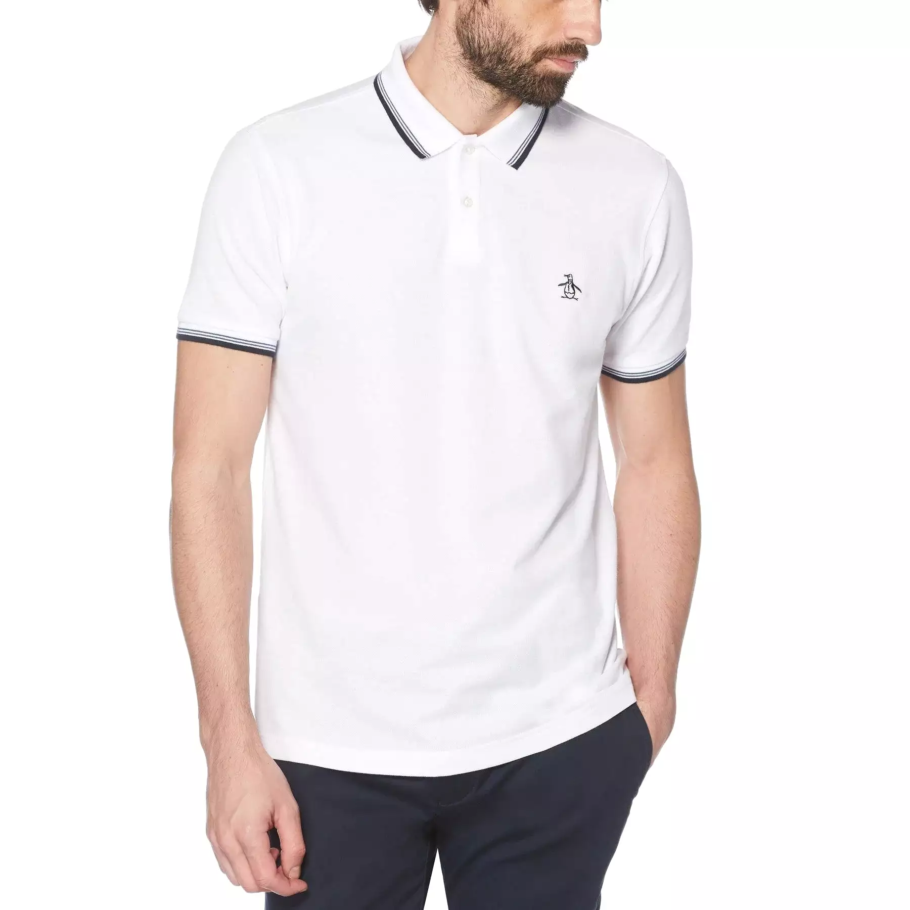 Original Penguin Mens Sticker Pete Tipped Polo Shirt