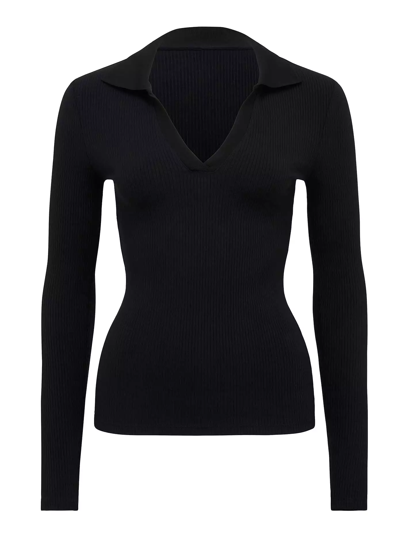 Paris V-Neck Polo Long Sleeve Top