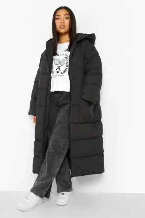 Petite Hooded Longline Puffer Coat