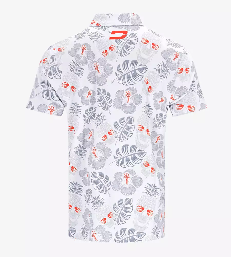 PINEAPPLE SKULLZ POLO - WHITE / ORANGE