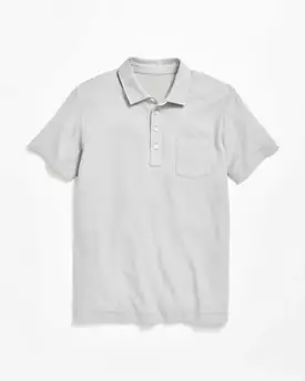 PIQUE PENSACOLA POLO- SILVER