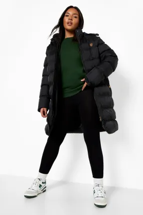 Plus Faux Fur Detatchable Hood Puffer Coat