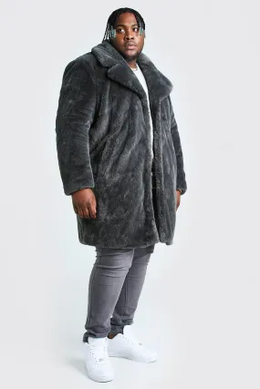 Plus Size Faux Fur Overcoat