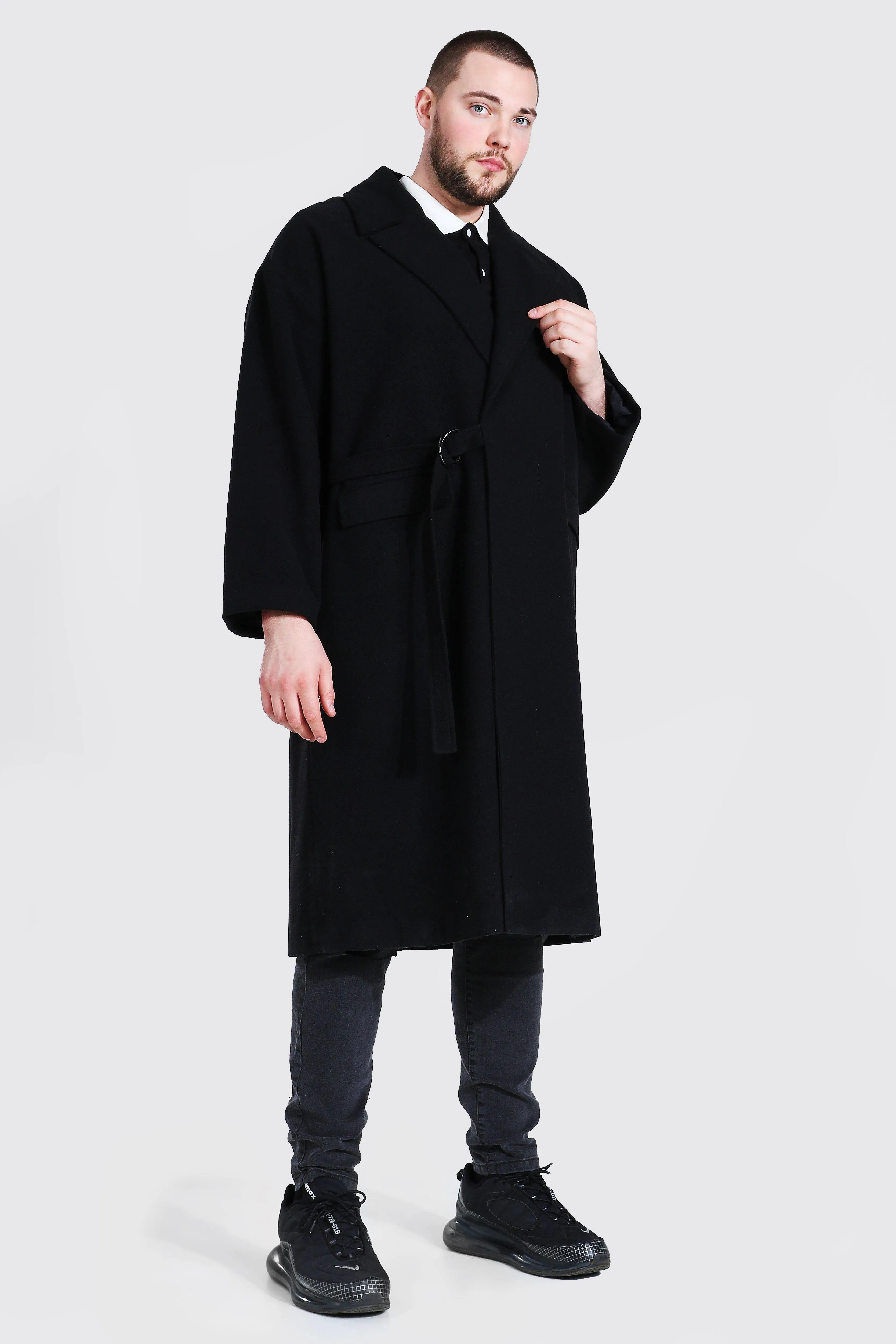 Plus Size Tie Waist Duster Overcoat