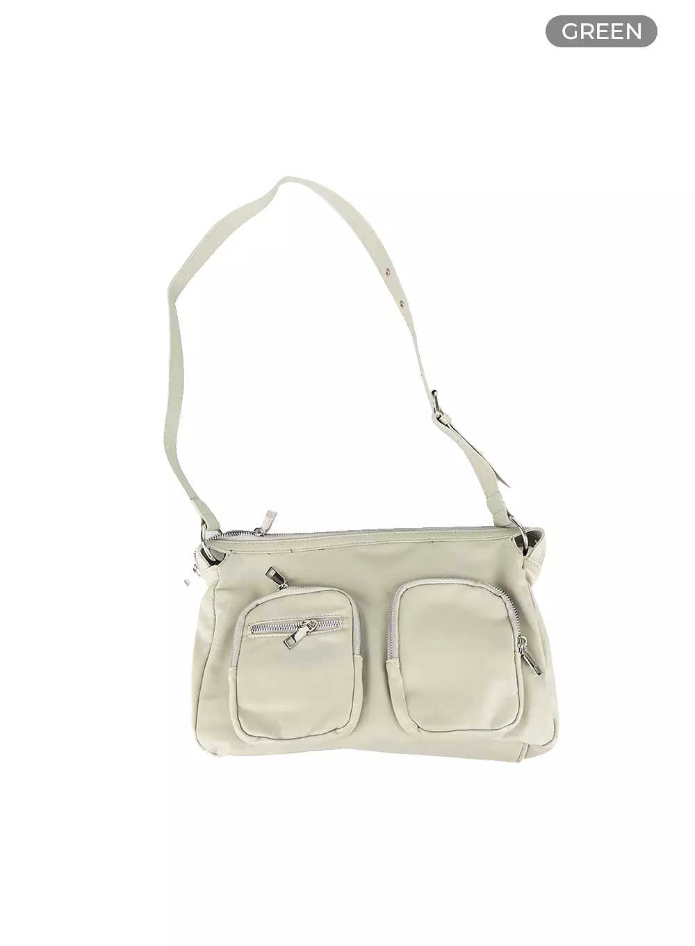 Pocket Faux Leather Adjustable Strap Shoulder Bag OM420