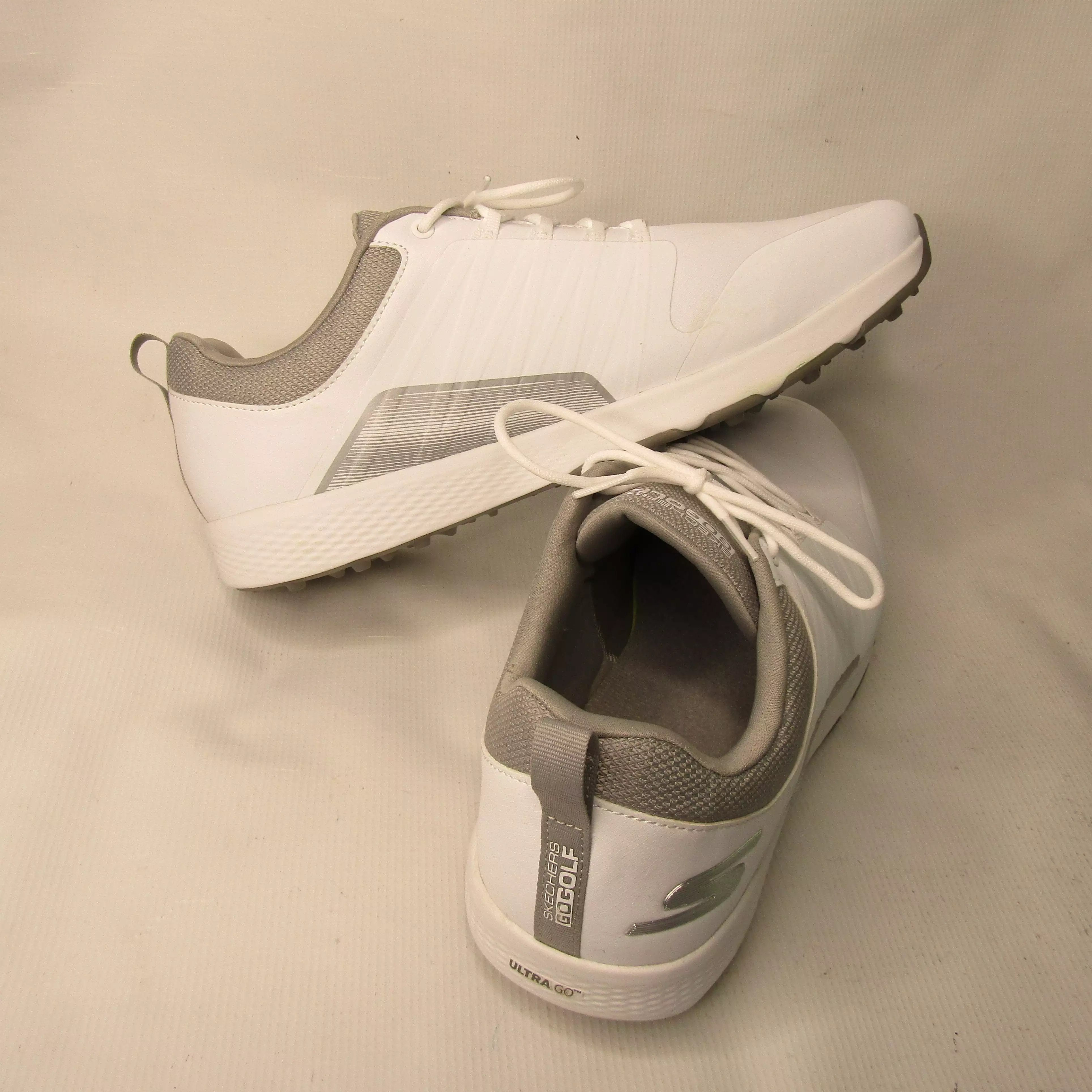 *PRE-OWNED* Skechers Go Golf Elite 4 Victory 214022 Mens Golf Shoe White/Grey Size 13EW