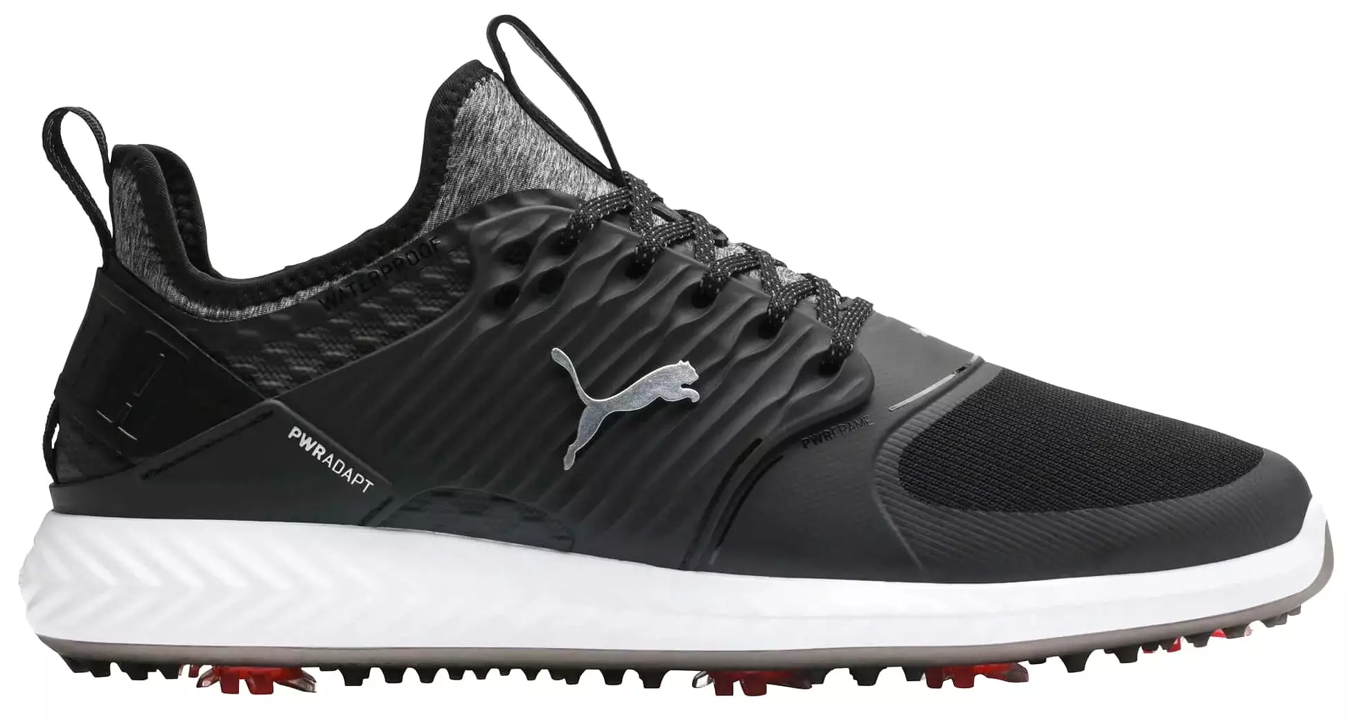 Puma Ignite PWRAdapt Caged  Black/Silver Men's Golf Shoe 19222302