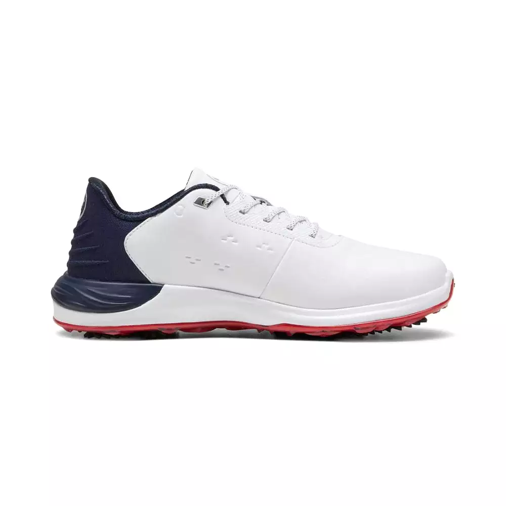 Puma Men's PHANTOMCAT NITRO Golf Shoe - Puma White/Deep Navy/For All Time Red