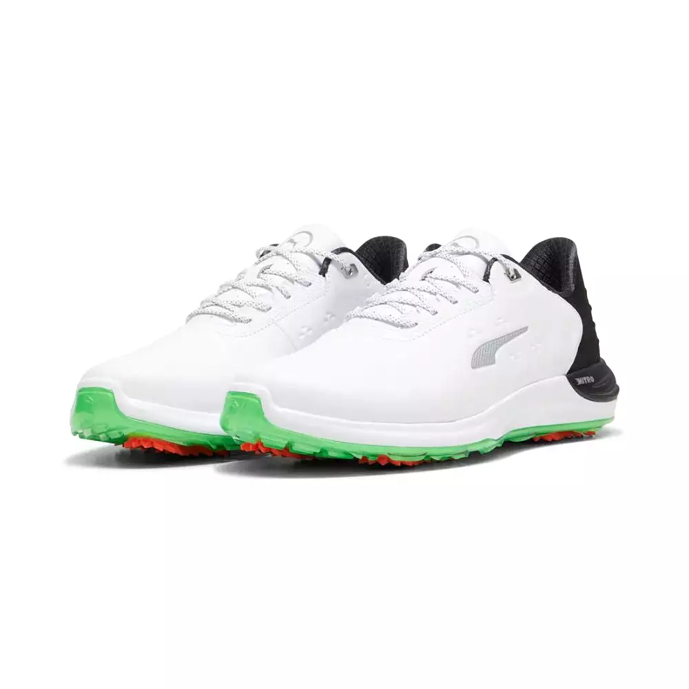 Puma Men's PHANTOMCAT NITRO Golf Shoe - Puma White/Puma Black/Fluro Green Pes