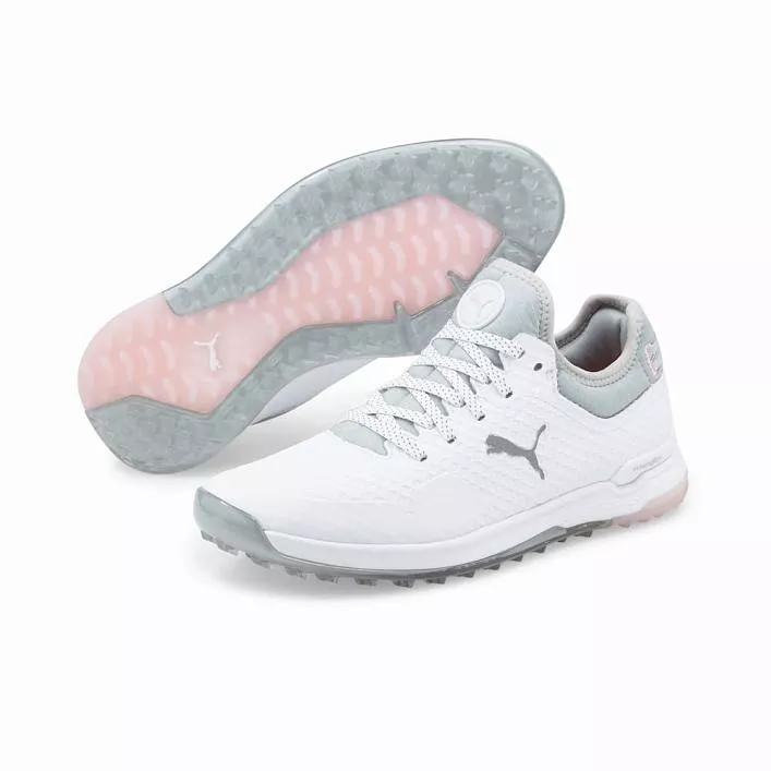 Puma PROADAPT ALPHACAT White/Silver/Pink Women's Golf Shoe 376157 01