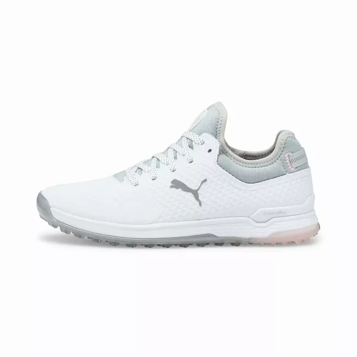 Puma PROADAPT ALPHACAT White/Silver/Pink Women's Golf Shoe 376157 01