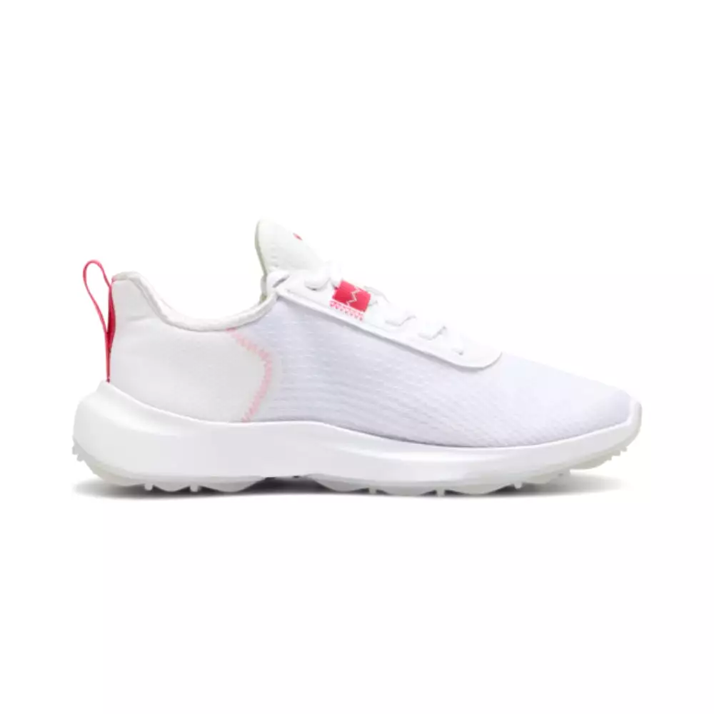 Puma Women's FUSION CRUSH SPORT Spikeless Golf Shoe - Puma White/Garnet Rose