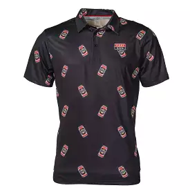 Red Tins Cool Tech Performance Golf Polo in Black