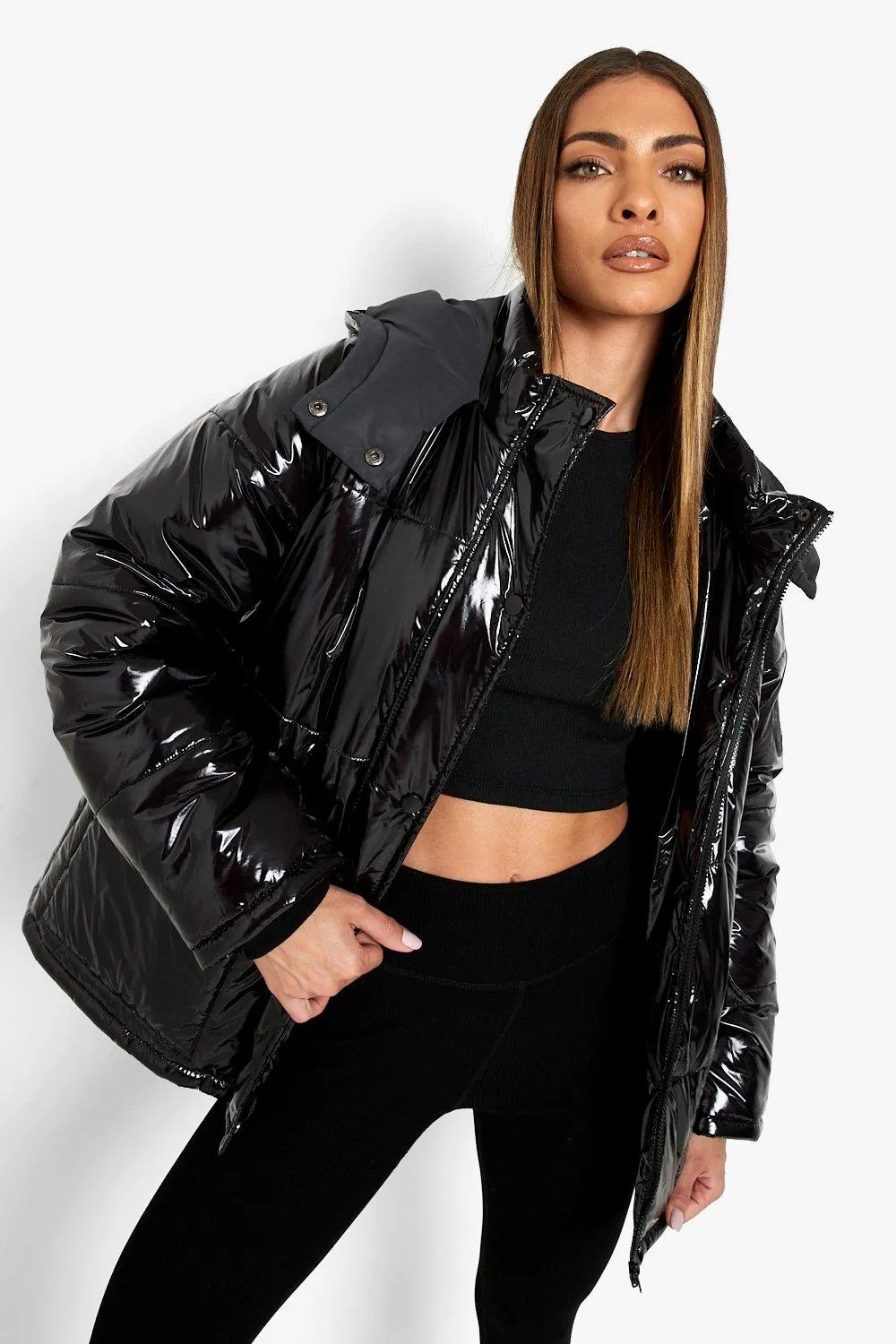 Reflective Hood Puffer Coat