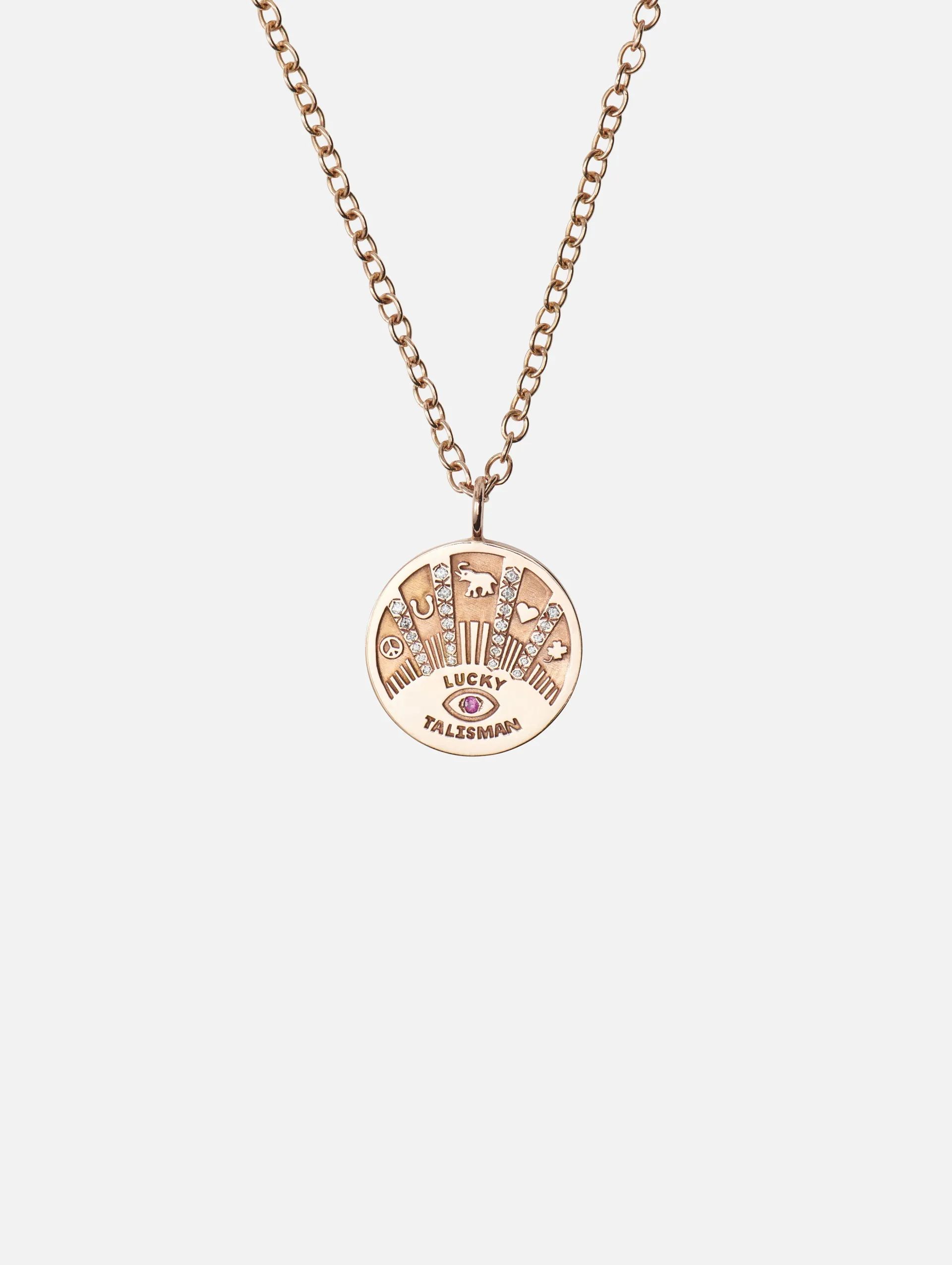 Rose Gold Talisman Coin Necklace