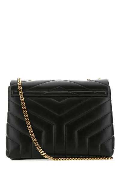 SAINT LAURENT LouLou Mini Shoulder Bag in Crema Soft with Quilted Raffia - Women's Fall/Winter Collection