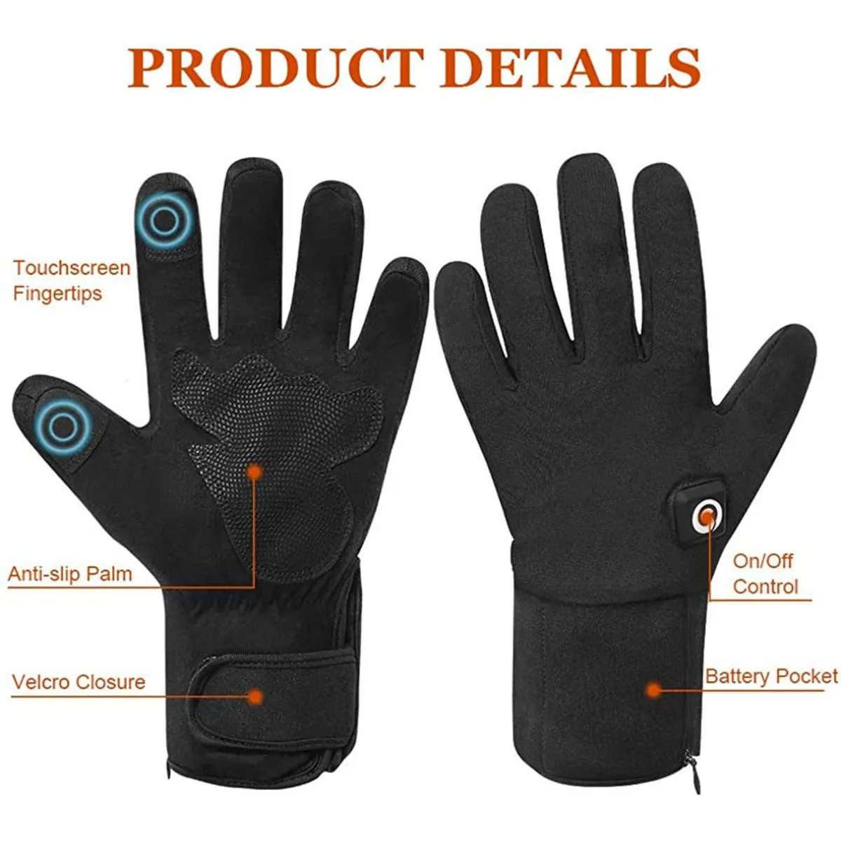 Savior Heat Unisex Electric Rechargeable Battery Heated Warm Thermal Snow Gloves