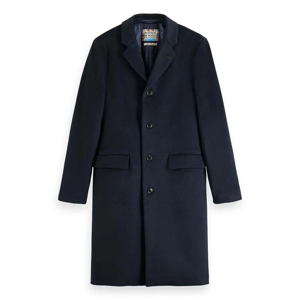 Scotch & Soda Single Breasted Wool Blend Overcoat