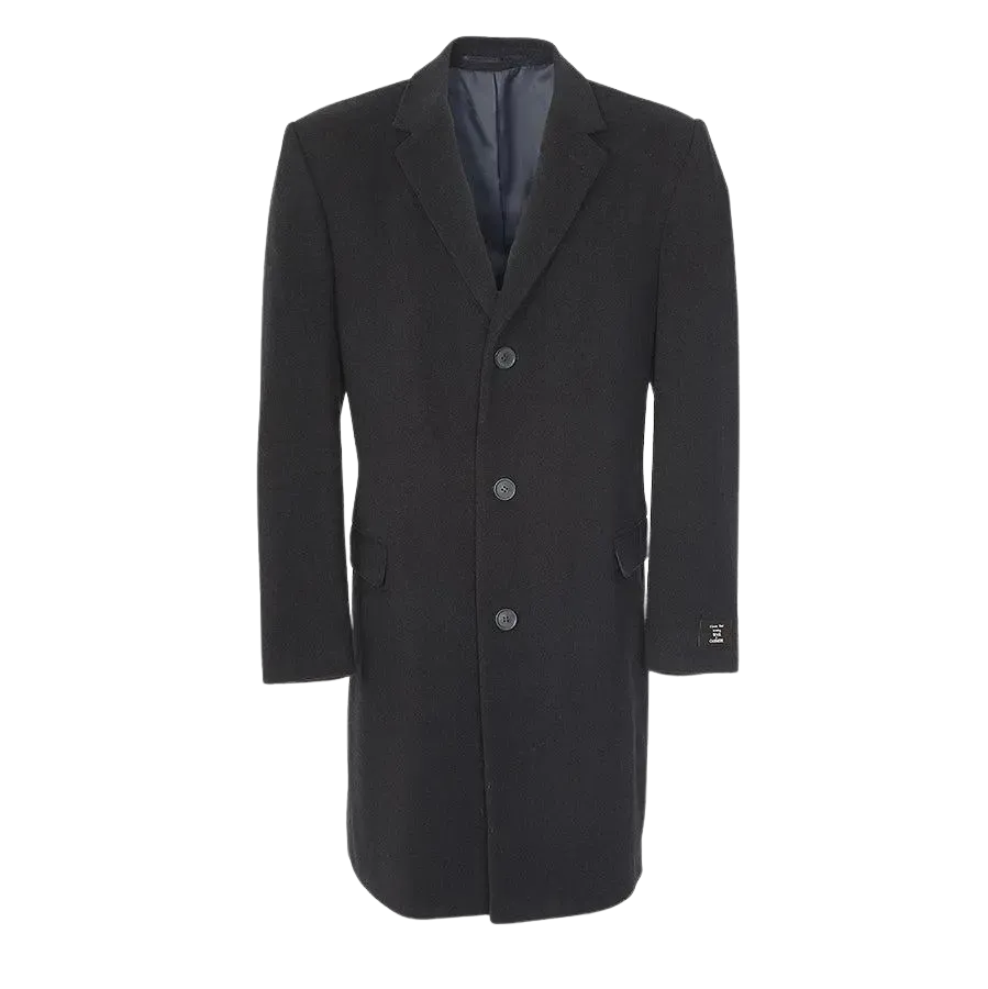 Scott Wool Cashmere Overcoat in Navy