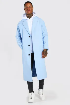 Single Breasted Extra Longline Overcoat