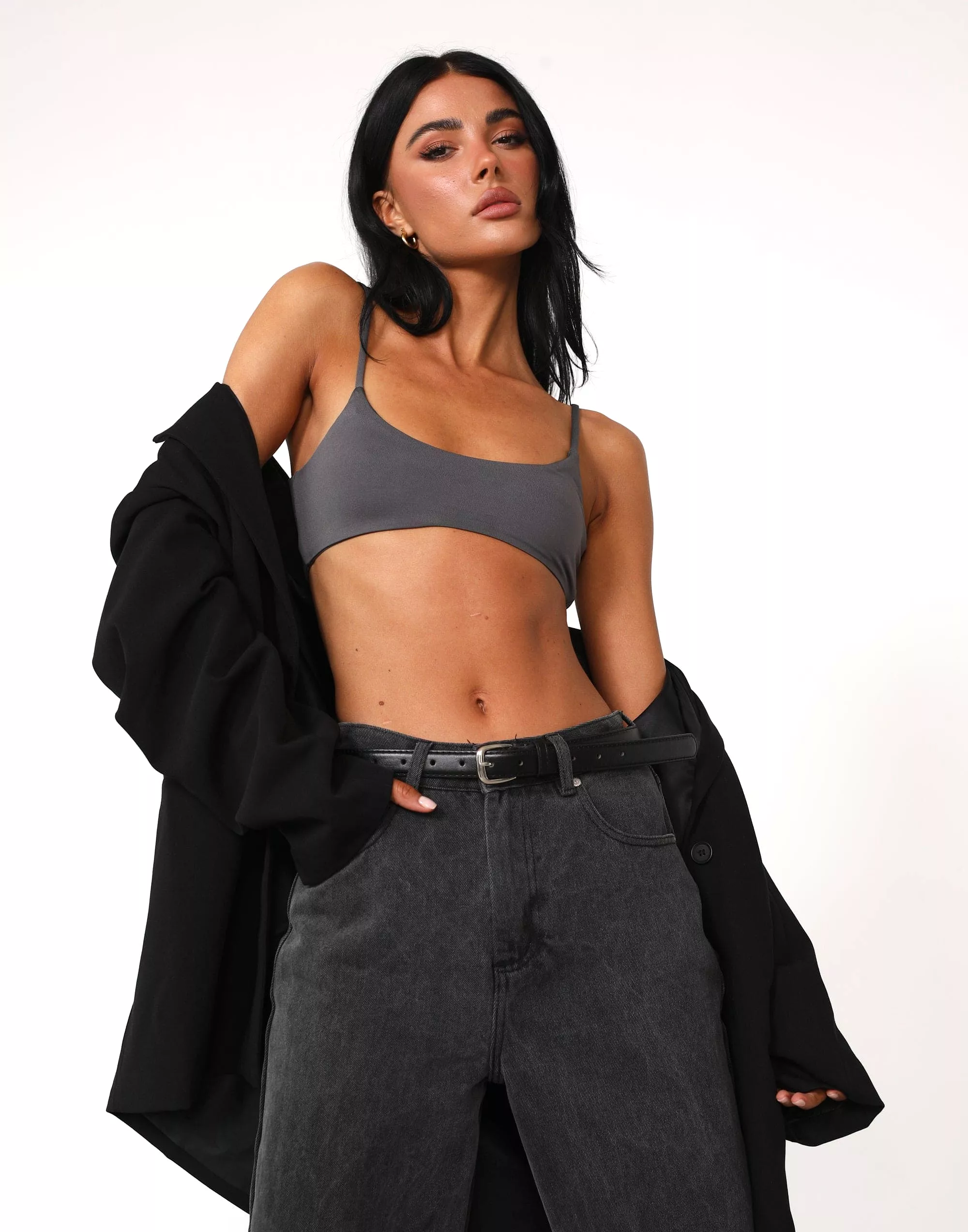 Stamina Crop Top (Slate)