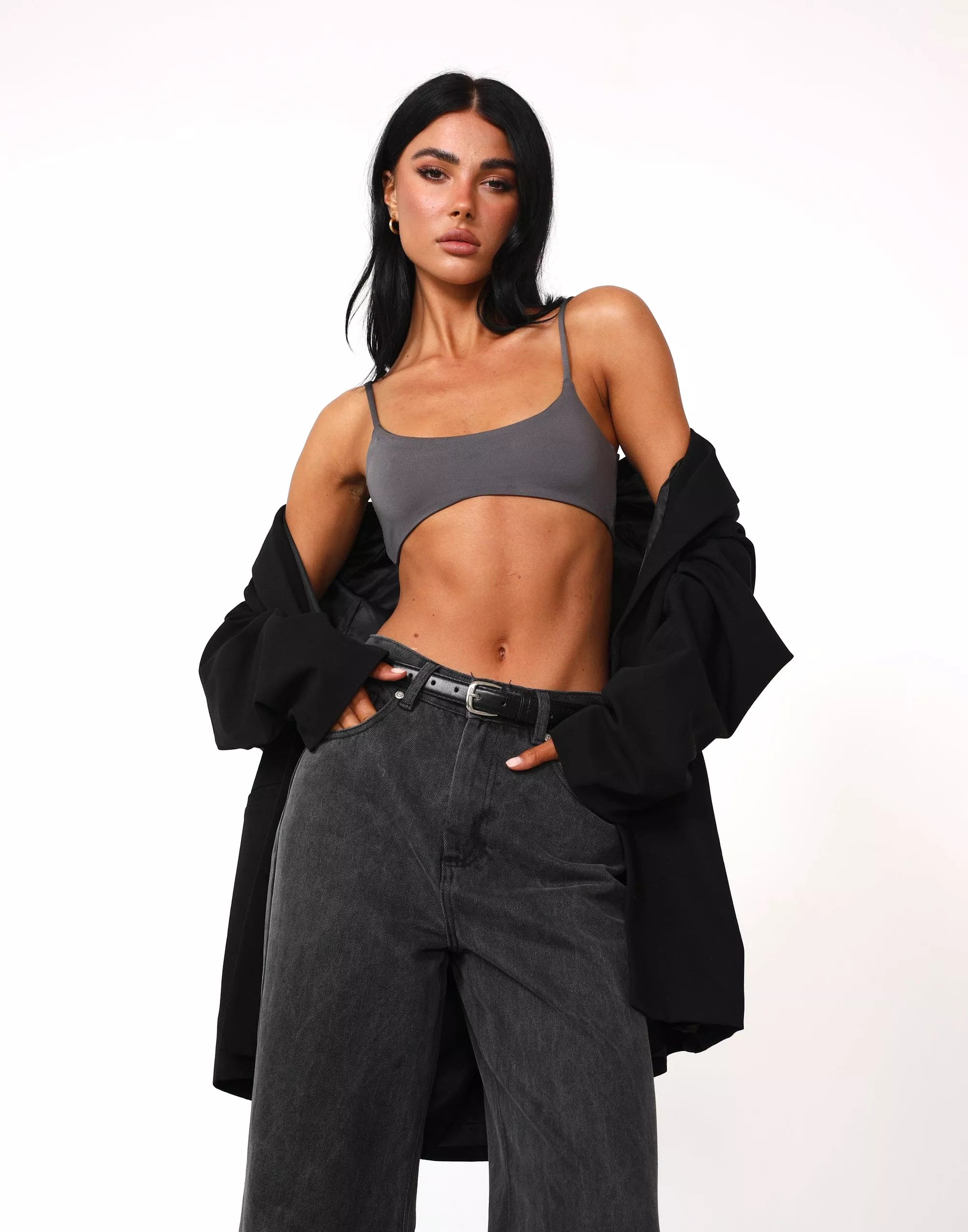 Stamina Crop Top (Slate)