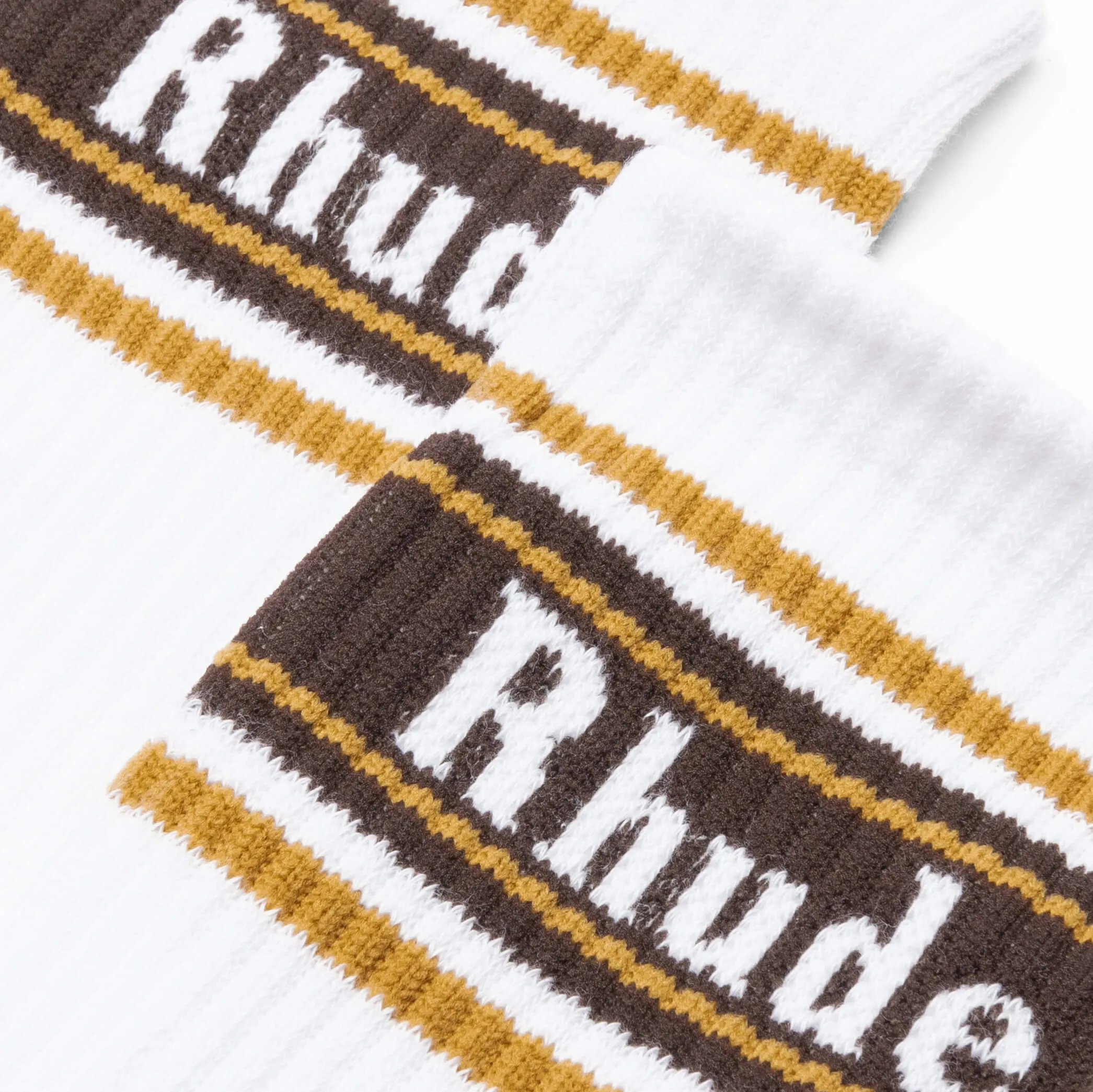 Stripe Logo Sock - White