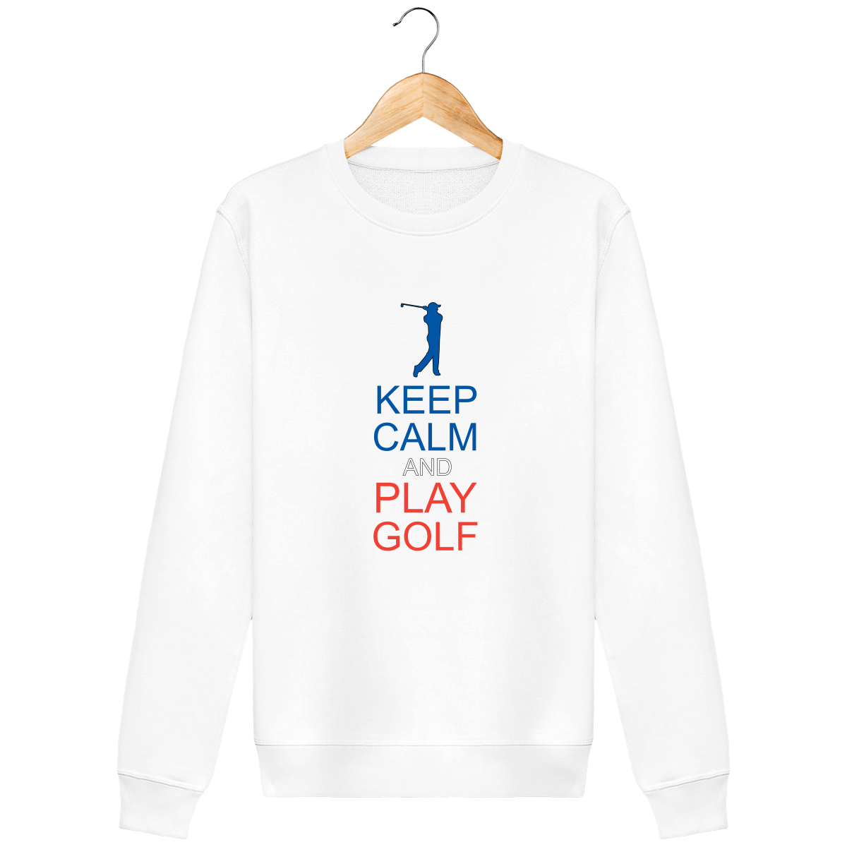 Sweat Col Rond KEEP CALM and PLAY GOLF