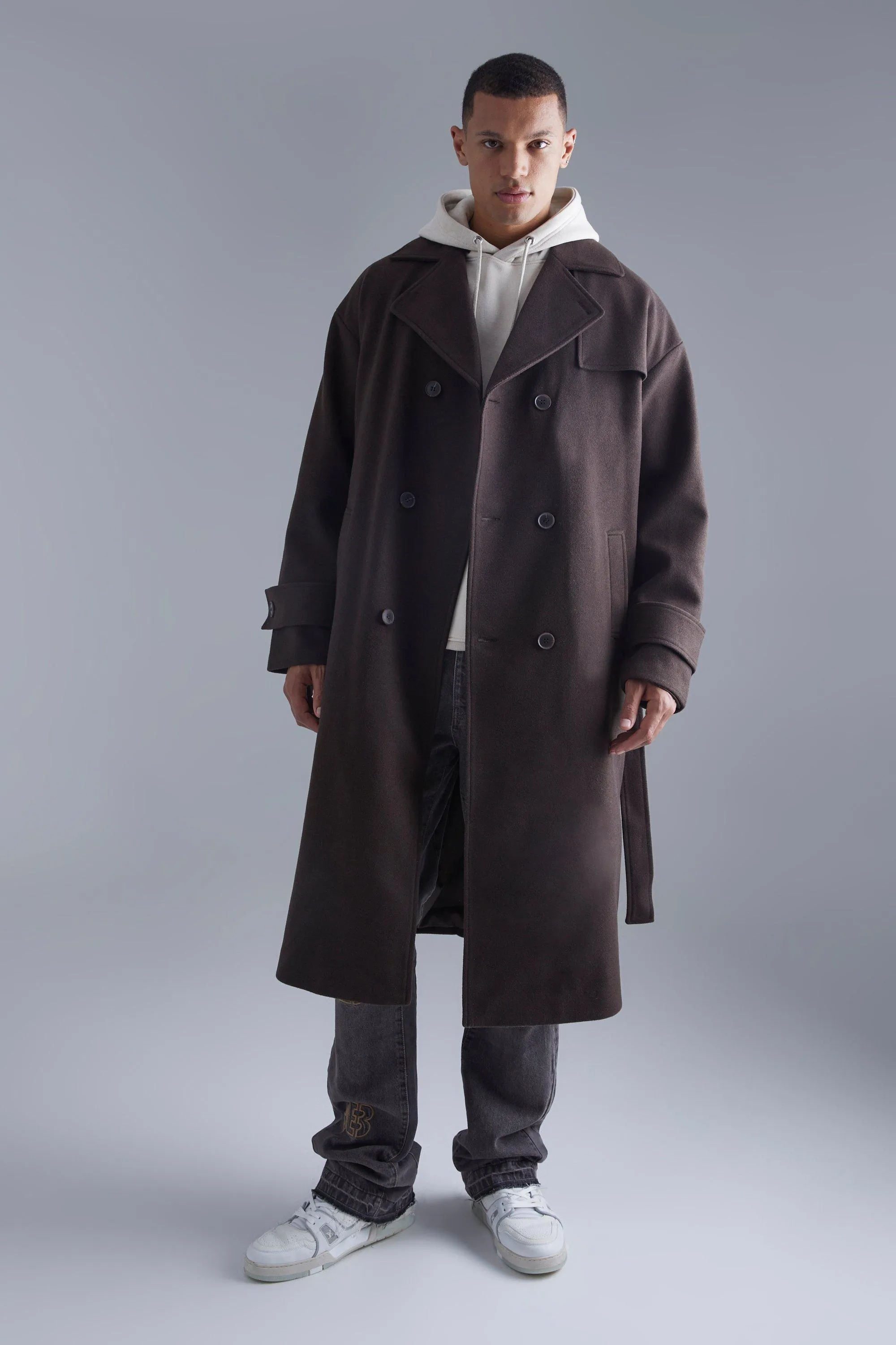 Tall Double Breasted Trench Overcoat