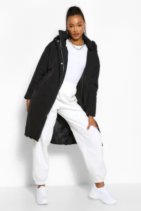 Tall Hooded Longline Puffer Coat