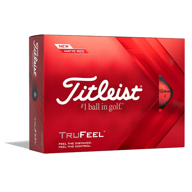 Titleist TruFeel 12 Pack Golf Balls Matte Red