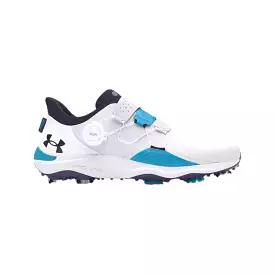 Under Armour Men's UA Drive Pro BOA Golf Shoe - White/Capri/Midnight Navy