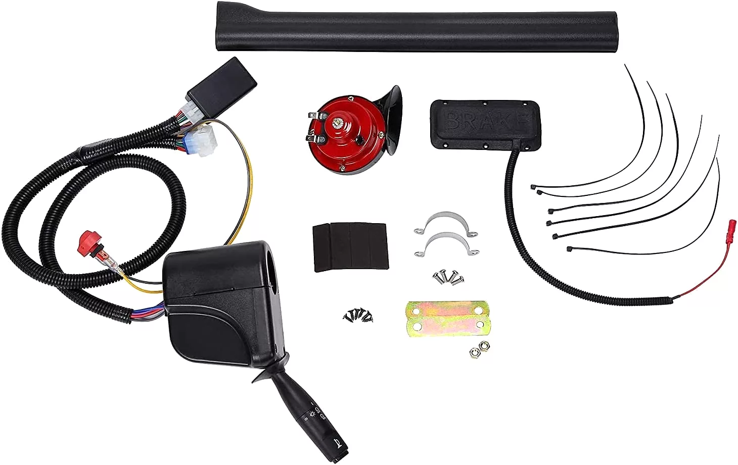 Universal Golf Cart Turn Signal Kit with Horn Button, Turn Light Switch, Brake Light Pad Switch