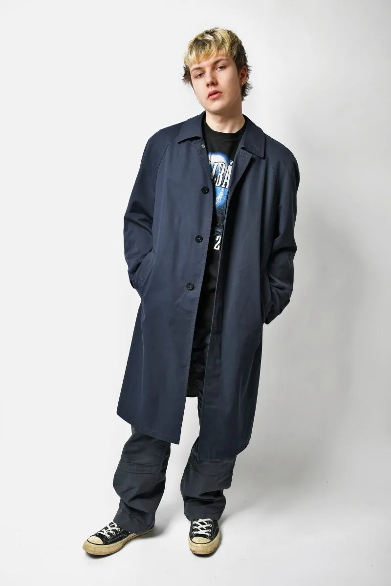 Vintage overcoat navy dark blue