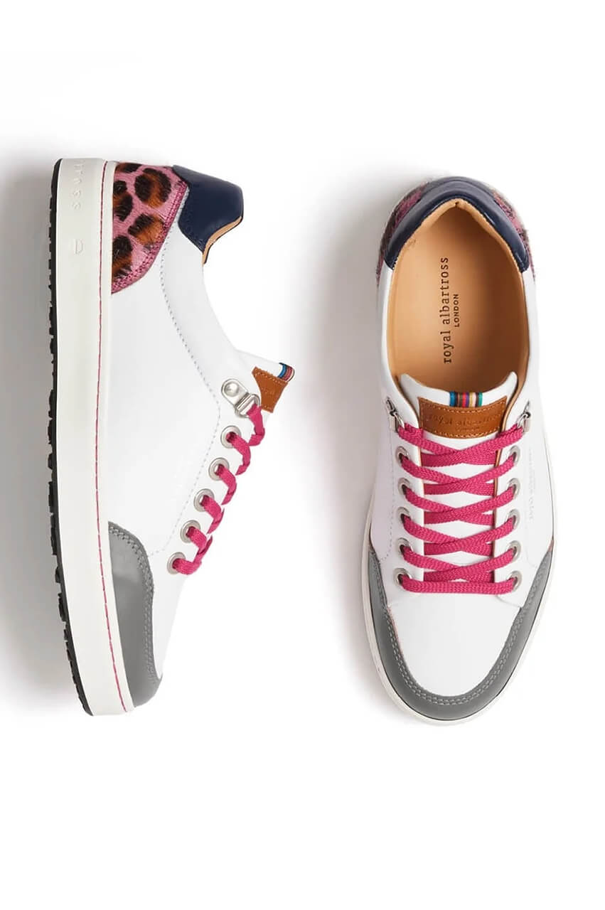 Women's Royal Albartross Golf Shoes | The Fieldfox Pink Leopard