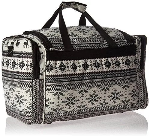 World Traveler Value Series Winter 22-Inch Carry Deer Duffel Bag, Black Trim Deer, One Size